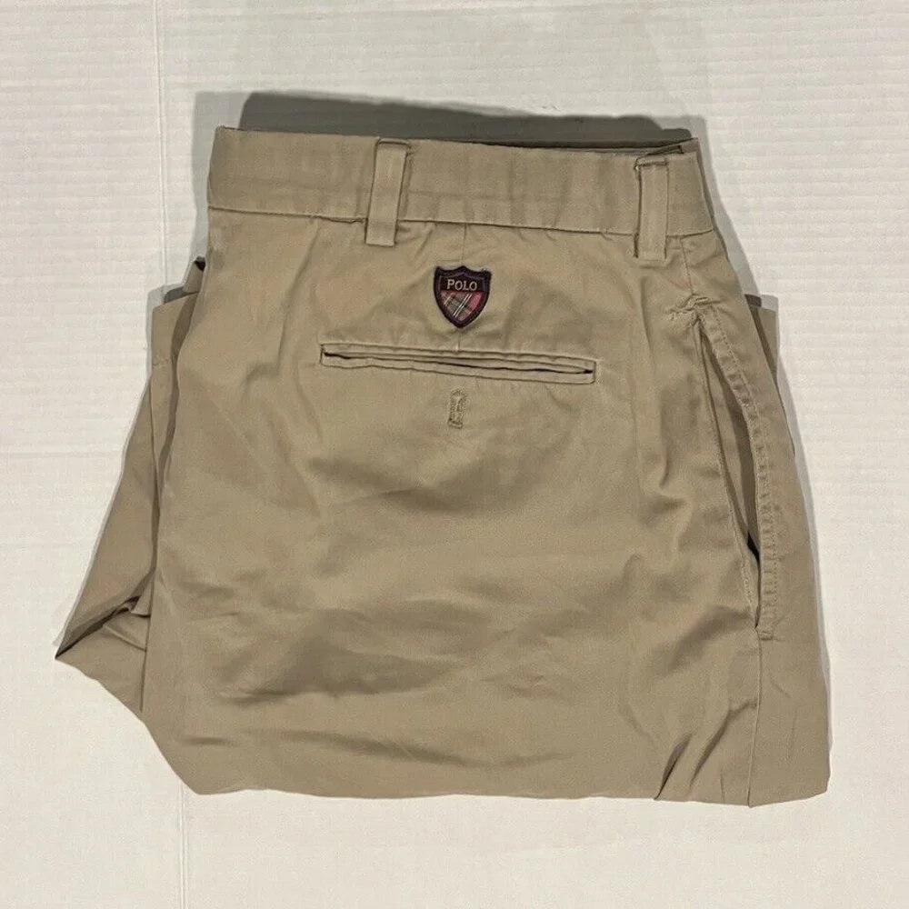 Polo Golf Ralph Lauren Fairway Cotton 38 Tan Flat Front‎ Khaki Short